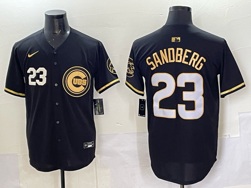 Men Chicago Cubs #23 Sandberg black Nike MLB 2025 Jersey 02->chicago cubs->MLB Jersey